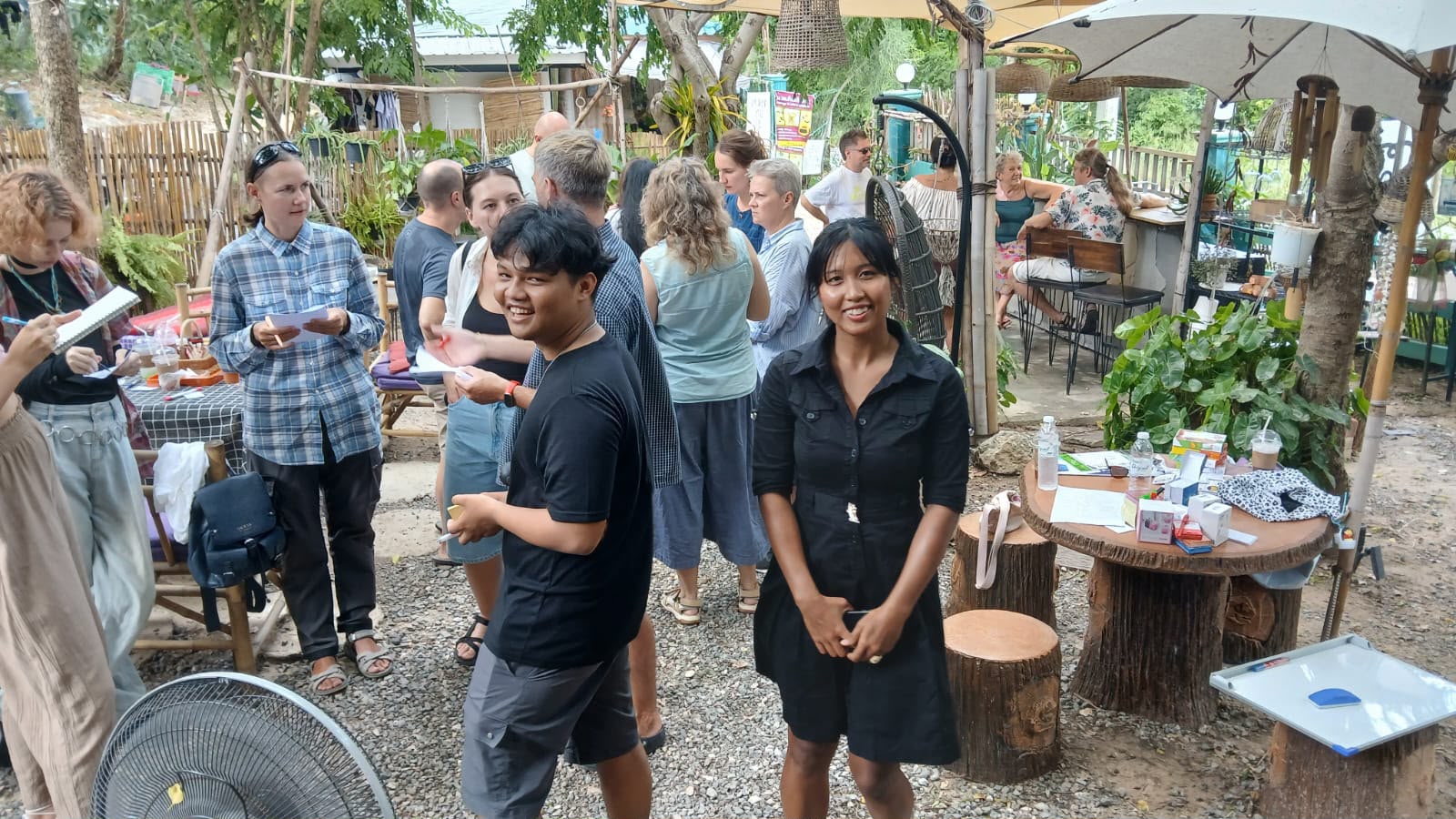 Students in garden